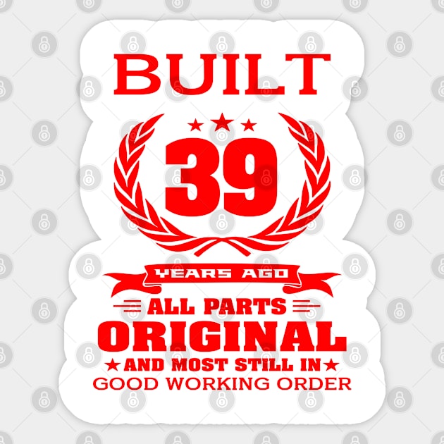 39th Birthday Sticker by A Zee Marketing